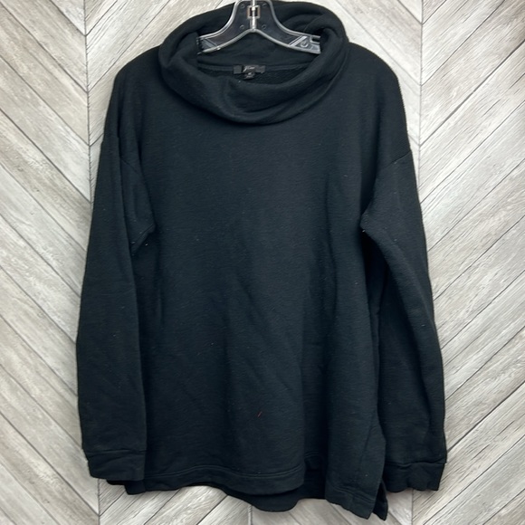 J. Crew Black Side Slit Knit Turtleneck Medium - Picture 2 of 9